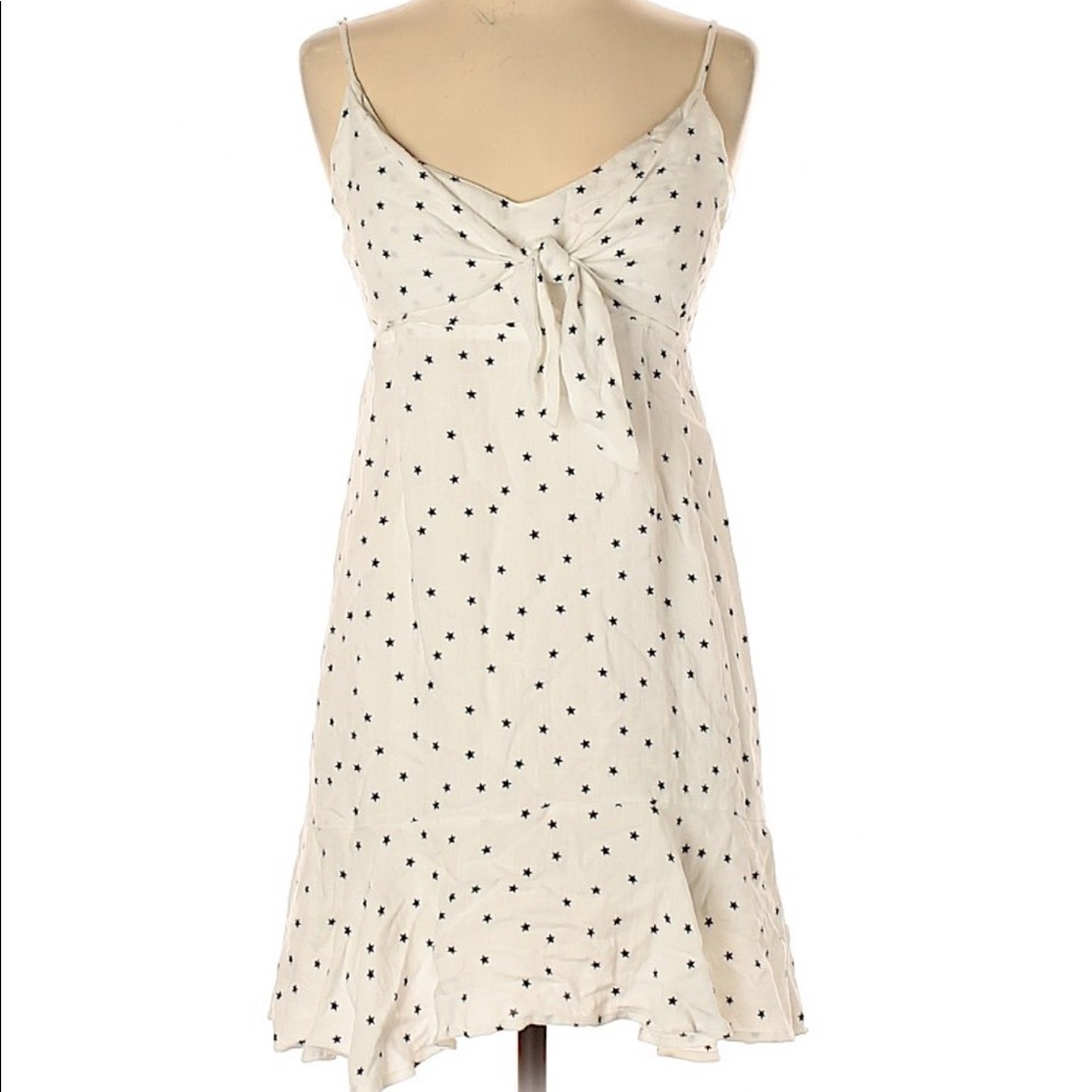 Sun Dress Tie-front Star Print Dress AQUA